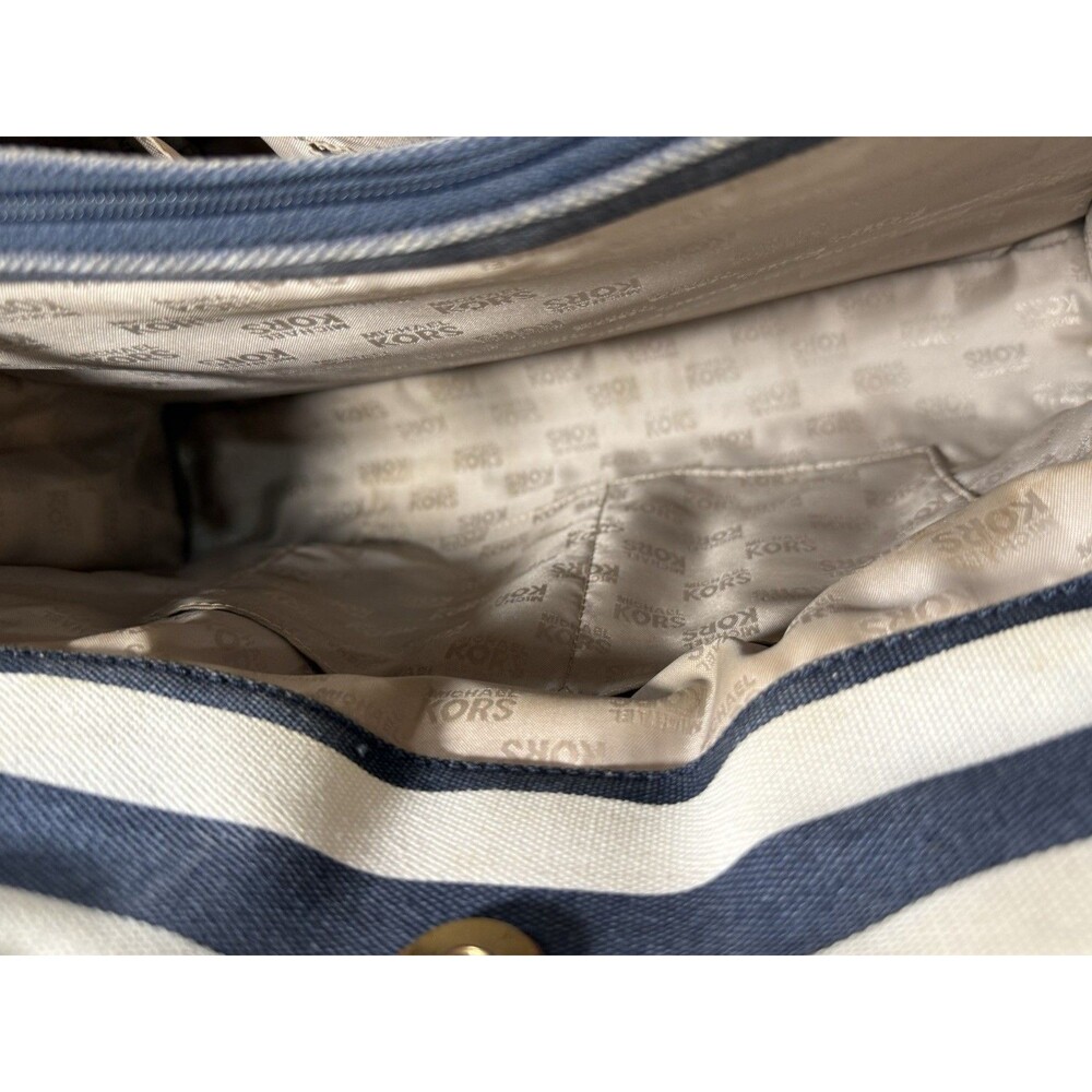 Michael Kors Hamilton Striped Canvas Large Tote Satchel 35S3GHMT3R - Picture 16 of 16